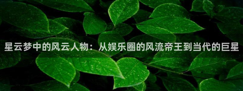 长征娱乐主管：星云梦中的风云人物：从娱乐圈的风流帝王到当代的巨星