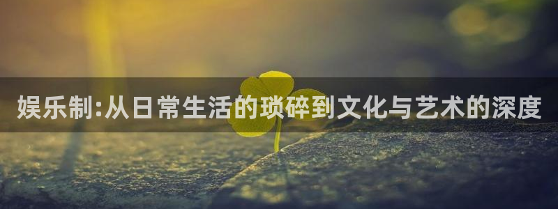 长征娱乐平台：娱乐制:从日常生活的琐碎到文化与艺术的深度